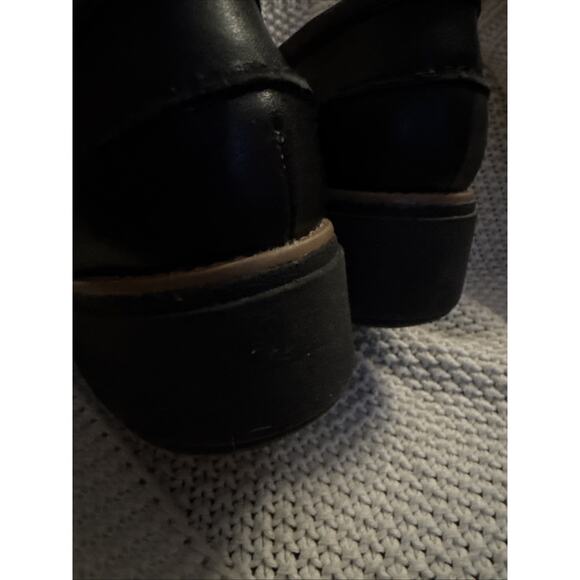 Clarks Sharon Gracie Shoes Womens Size 8 Black Leather Loafer Comfort Platform - Picture 7 of 9
